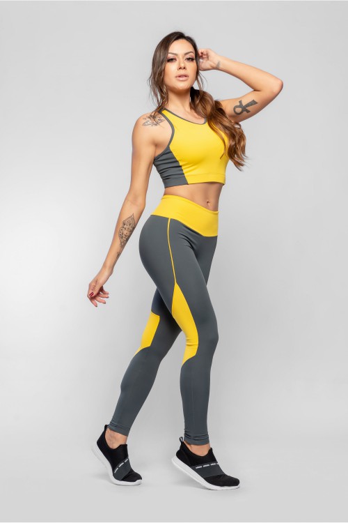 Calça Legging Feminina Cinza Survivor