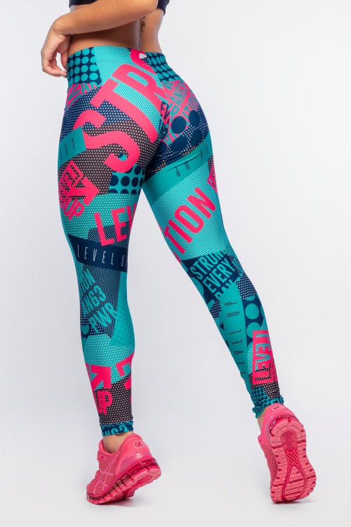 Calça Legging Feminina com Estampa Sublimada Pink Action