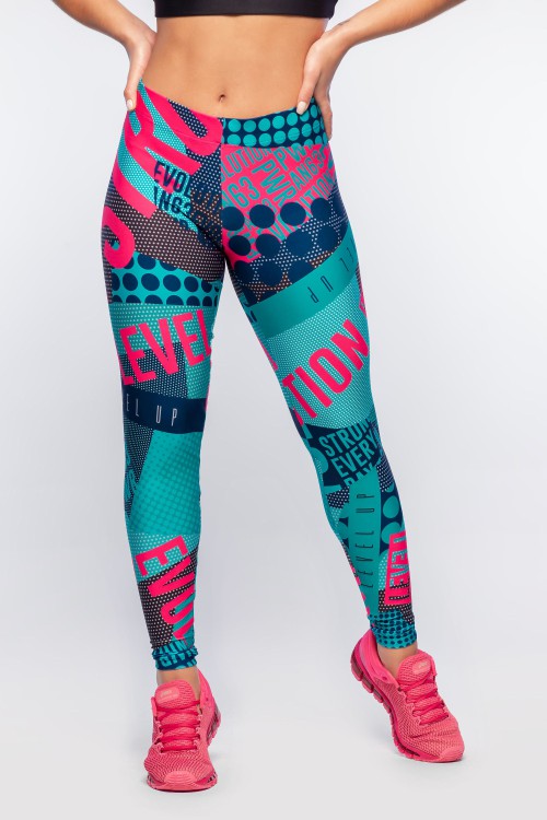 Calça Legging Feminina com Estampa Sublimada Pink Action