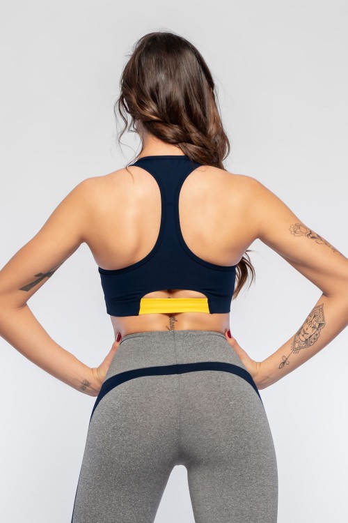 Top Fitness Feminino Azul Defend