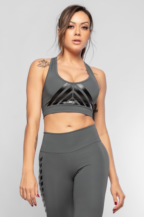 Top Fitness Feminino Cinza Target