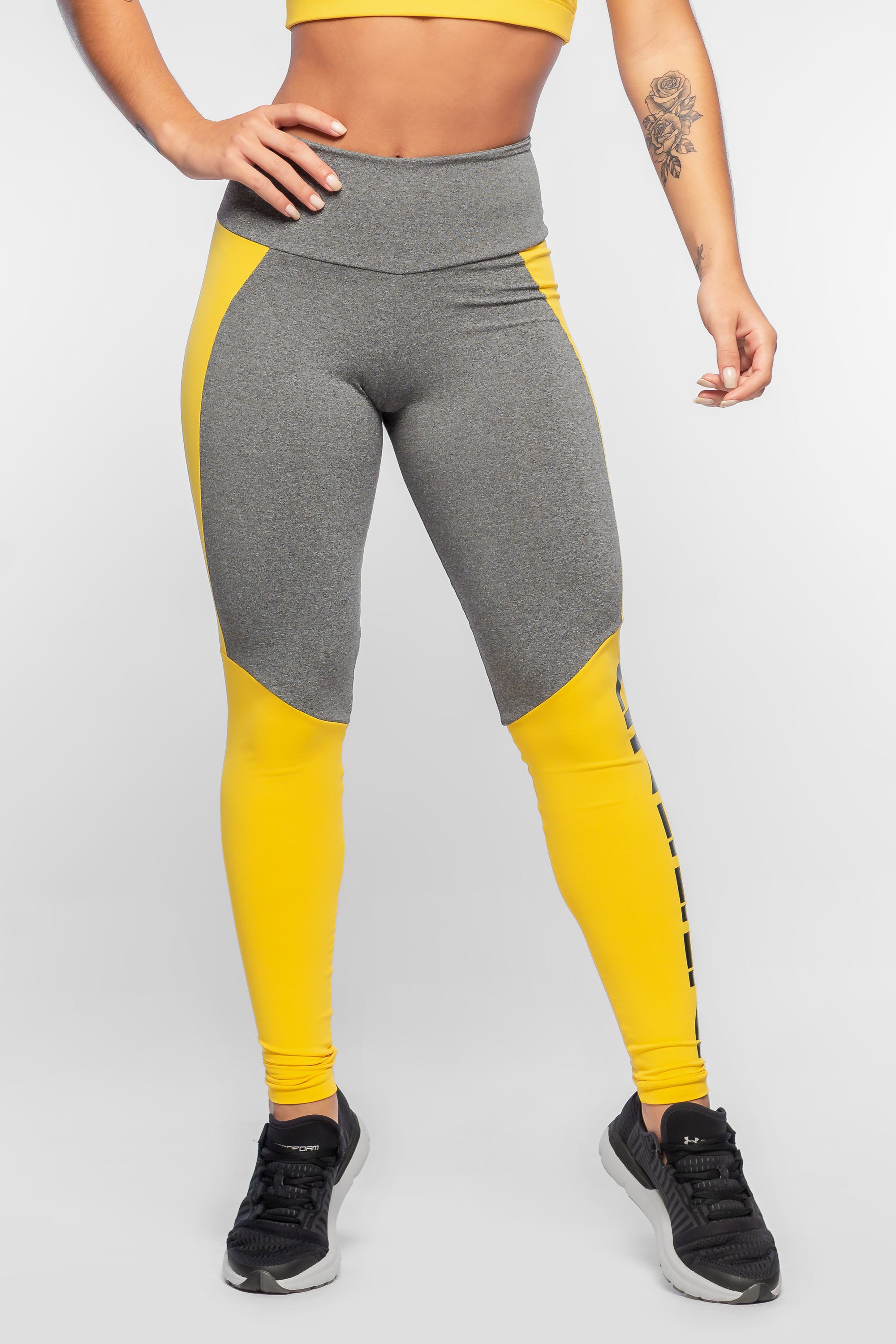 calça legging amarela