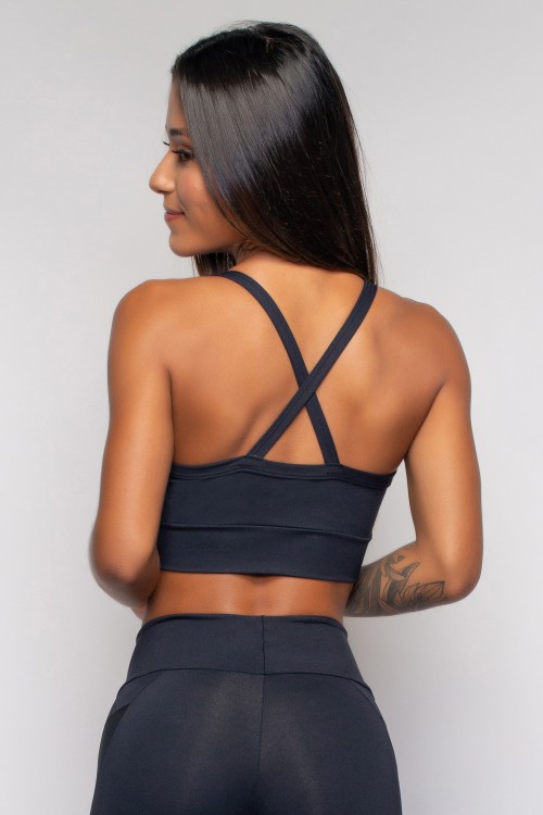 Top Fitness Feminino Preto Basics