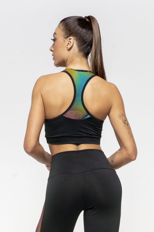 Top Fitness Feminino Preto Dyefit