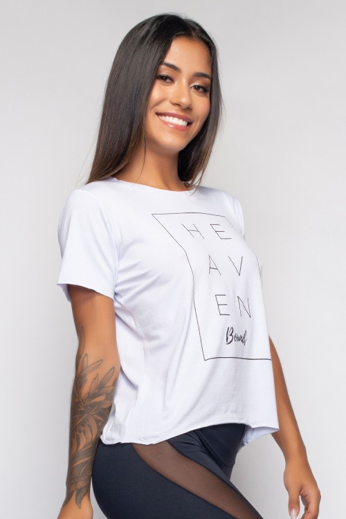 Blusa Fitness Feminina Branca Heaven