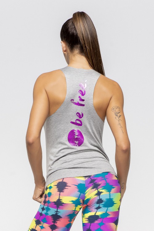 Regata Fitness Feminina Cinza Be Free