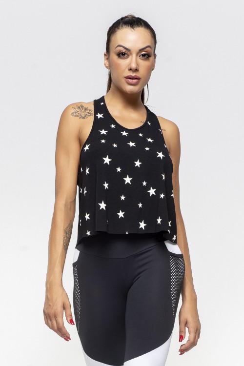 Regata Fitness Feminina Preta Galaxy