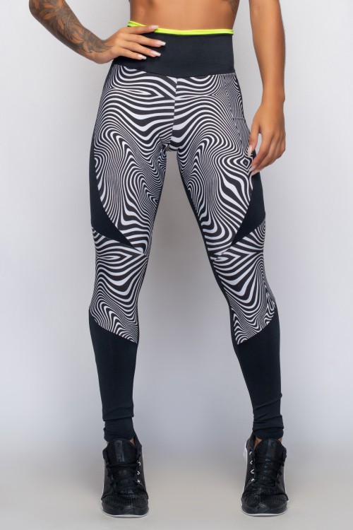 Calça Legging Feminina com recortes Fierce Neon