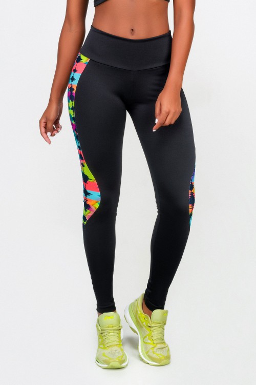 Calça Legging Feminina Activity com recortes