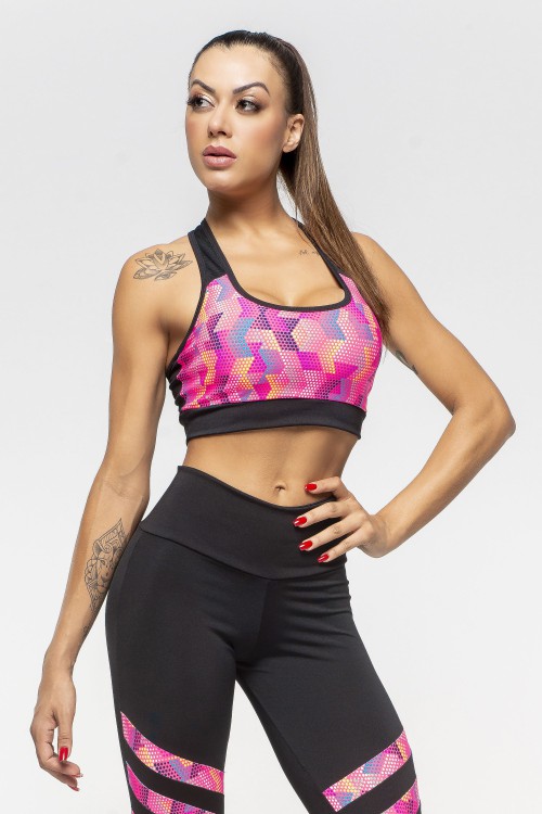 Top Fitness Feminino Wish com recortes