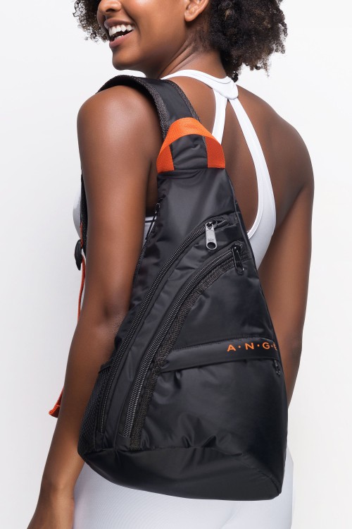 Mochila Fitness Feminina Preta com zíper