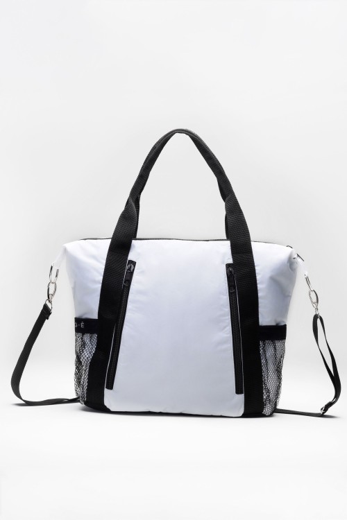 Bolsa Fitness Feminina Branca com zíper