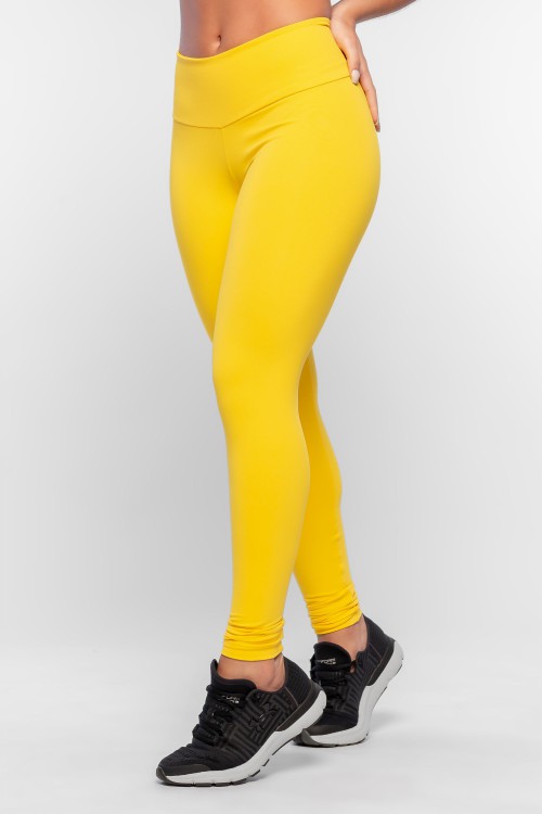 Calça Legging Feminina Amarela Basics