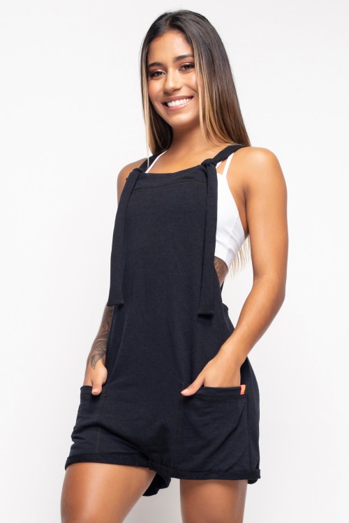 Macaquinho Feminino de moletinho Preto Urban