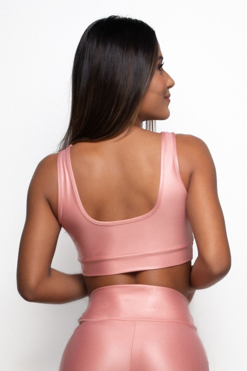 Top Fitness com Bojo Removível Rosê Shine