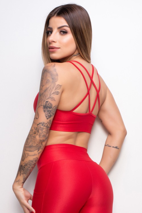 Top Fitness Essence red com tiras