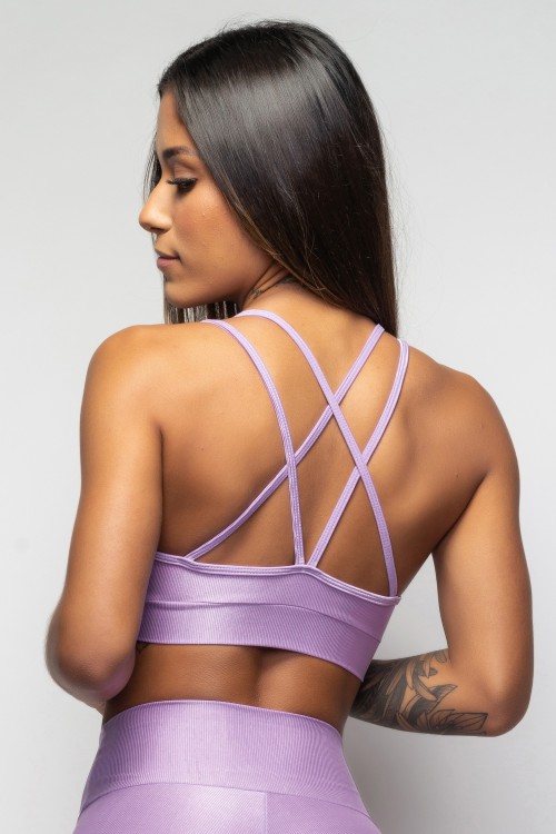 Top Lilás com tiras Essence