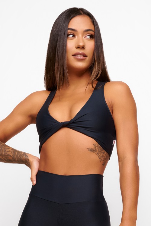 Top Preto Soft Light Torcido Lifting