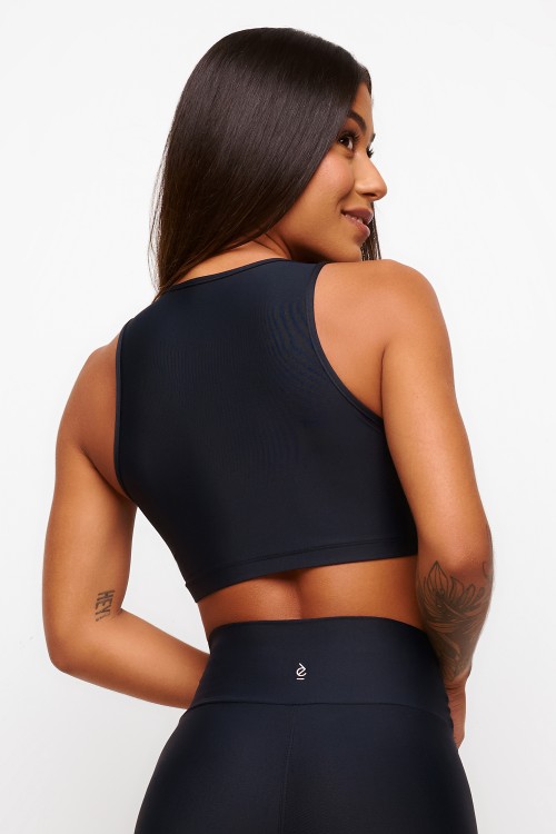 Top Preto Soft Light Torcido Lifting