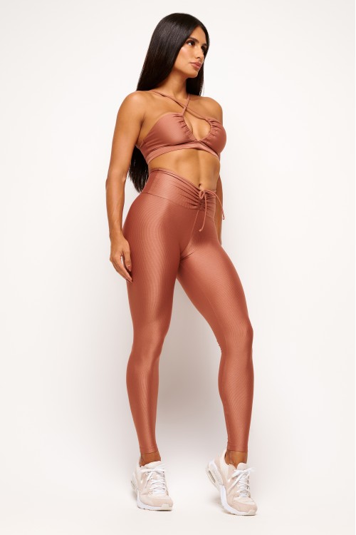 Calça Legging Bronze cós franzido Essence