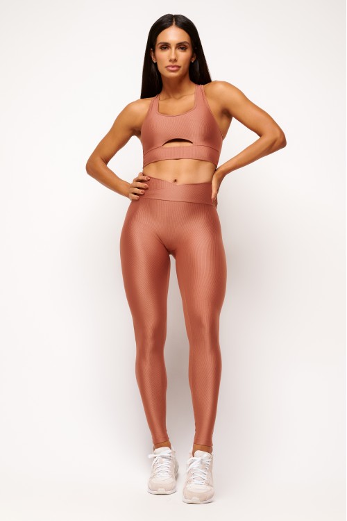 Calça Legging Bronze Transpassada Essence