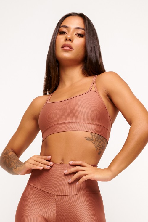 Top Bronze com tiras Essence