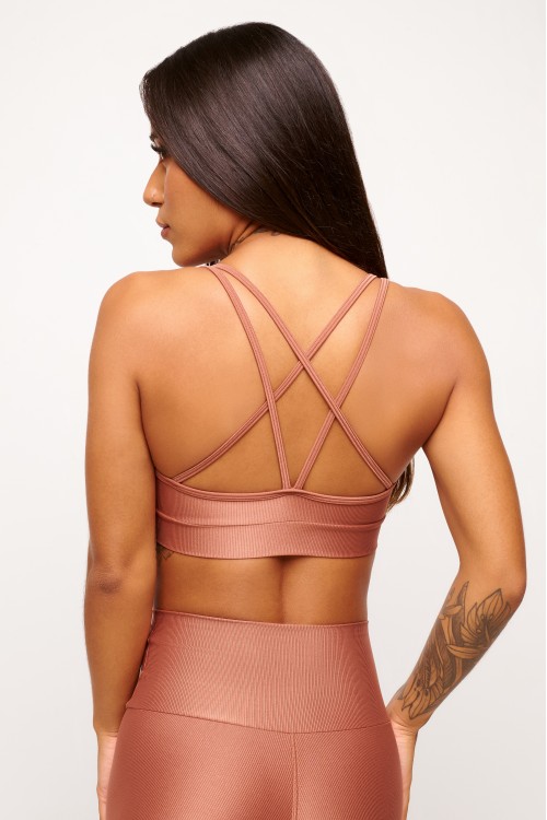 Top Bronze com tiras Essence