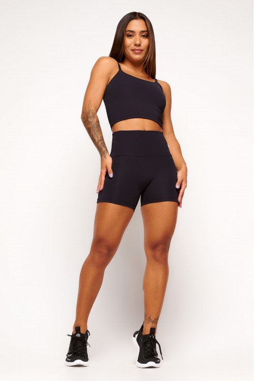 Short Preto sem costura frontal