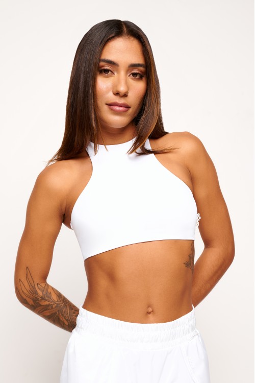 Top Branco Básico gola alta