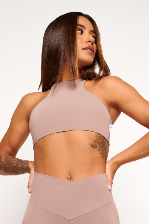 Top Nude Básico gola alta