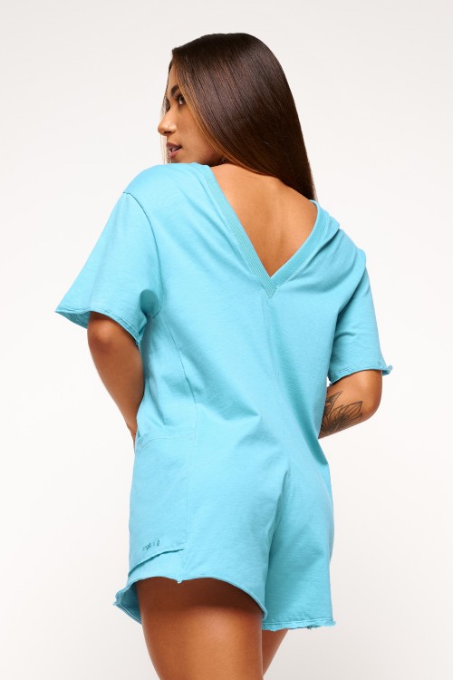 Macaquinho Azul de Algodão Free Spirit