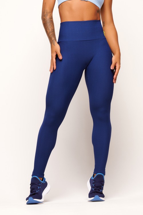Calça Legging Marinho com Blackout Connection