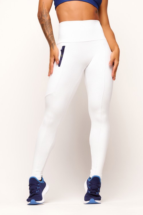 Calça Legging Branca com Blackout Neutral