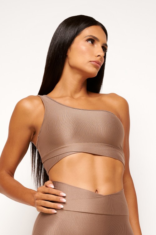 Top Castanho Assimétrico Essence