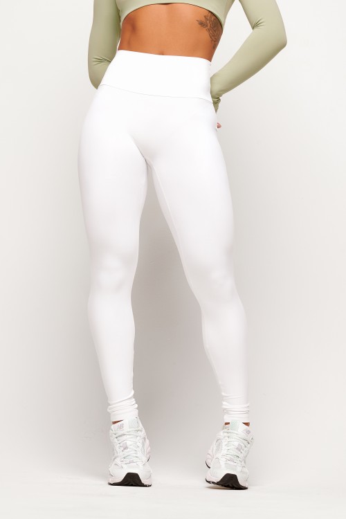 Calça Legging Branca sem costura frontal