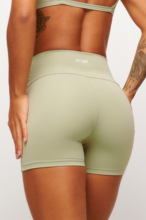 Short Pistache sem costura frontal