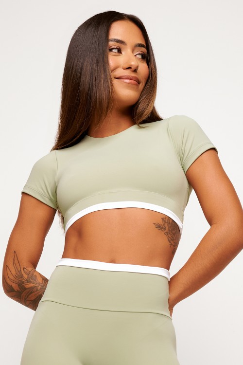 Top Cropped Pistache Balance